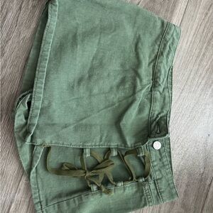 SHEIN Olive Lace-Up Shorts